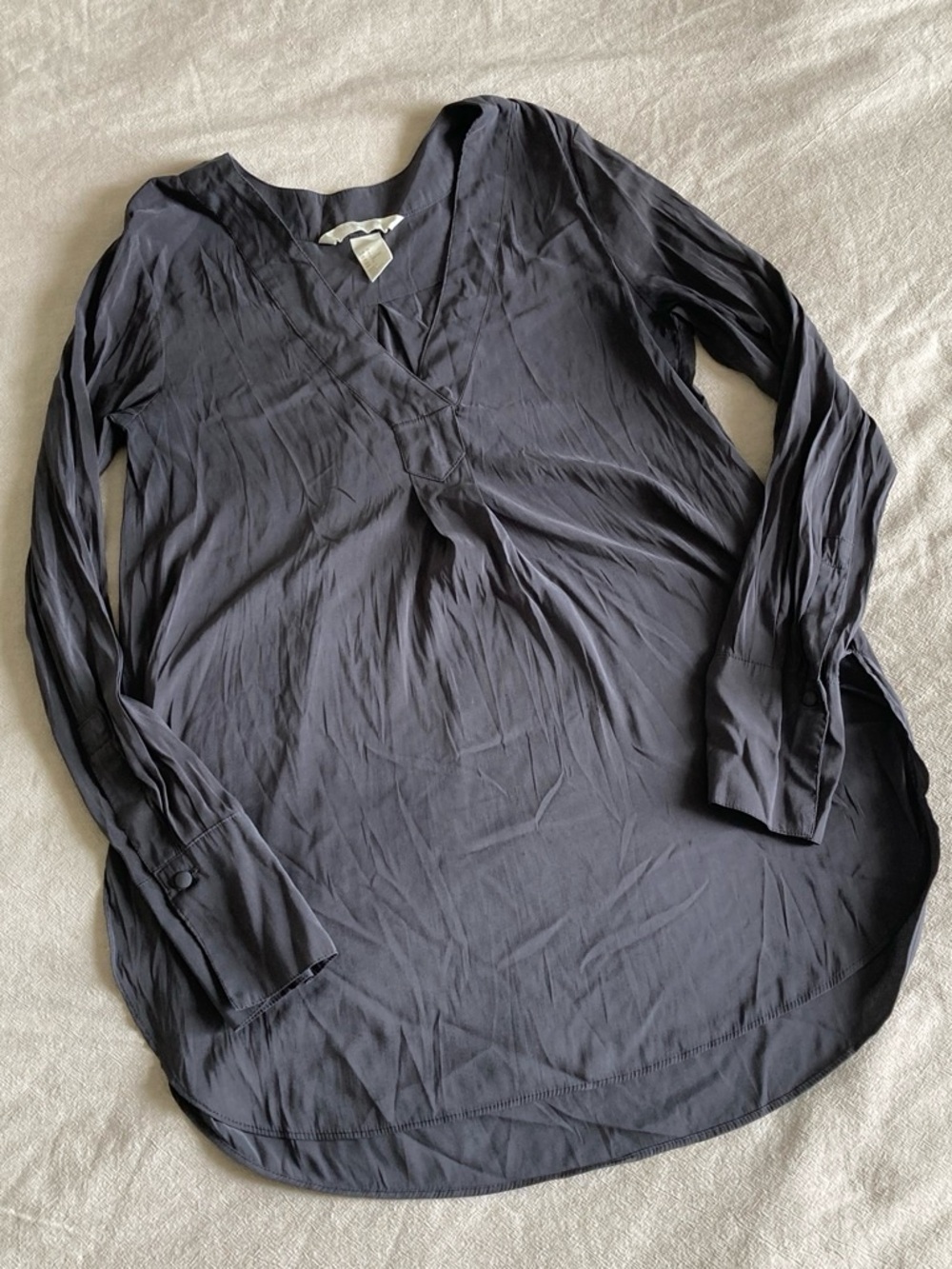 H&M Black V-Neck Long Sleeve Blouse